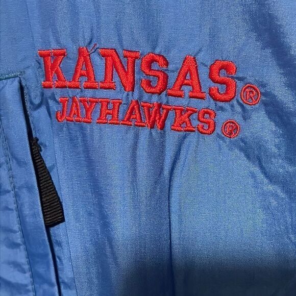 🔥🔥 Vintage KANSAS JAYHAWKS Reebok Heisman Windbreaker Jacket - Mens M (fits L) - Picture 6 of 11